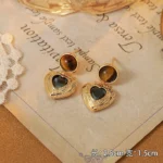 Vintage Tiger Eye Maillard Earrings
