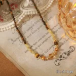 Double-Layer Layered Tiger Eye Pony Clavicle Necklace
