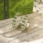 Olive Green White Zircon Jewelry Set