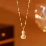 Neo-Chinese Gourd Gold Brushed Clavicle Necklace