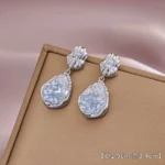 Neo-Chinese Pave Crystal Green Butterfly Stud Earrings