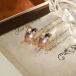 Oil-Painting Monet Garden Flower Freshwater Stud Earrings