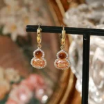 Tiger Eye Gourd Pendant Necklace & Earrings