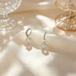 Sparkling Zircon Rose Drop Earrings