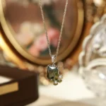 Vintage Emerald Dream Olive Green Stud Earrings