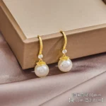 Pearl Zircon Yellow Geometric Hook Earrings