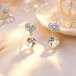 Full Pave Heart Stud Earrings