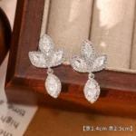 Pave Zircon Drop Earrings