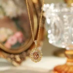French Pave Zircon Flower Pearl Jewelry Set