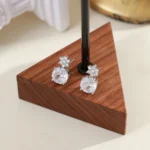 Sparkling Crystal Zircon Rose Stud Earrings