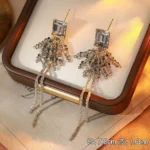 Grey Crystal Pave Pearl Stud Earrings