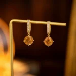 Champagne Zircon Rose Faceted Stud Earrings
