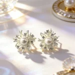 Korean Firework Pearl Stud Earrings