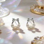 Bow Cat Rhinestone Sparkling Stud Earrings