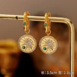Vintage Pave Turquoise Stud Earrings