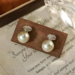Mocha Mousse Baroque Pearl Stud Earrings