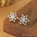 Snowflake Tassel Long Earrings