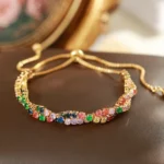 Dopamine Multicolour Zircon Twisted Layered Bracelet