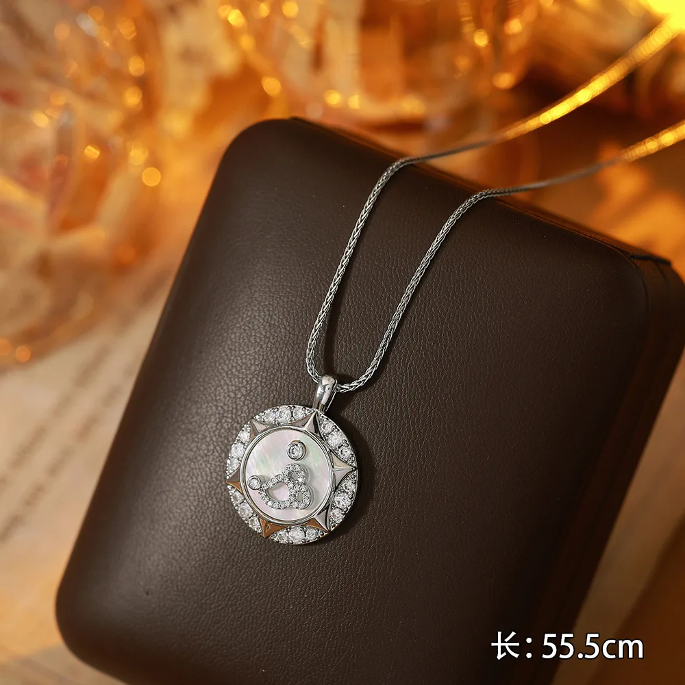 O1CN01xbJKXd2BaeE6lxeRq_2214616708355-0-cib Pave Zodiac Mother-of-Pearl Long Necklace - Image 1