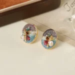French Monet Garden Flower Pearl Jewelry Set 02