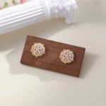 Multicolour Zircon Flower Cluster Stud Earrings