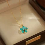 French Turquoise Flower Jewelry Set