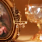 Gold Citrine Tassel Clavicle Necklace